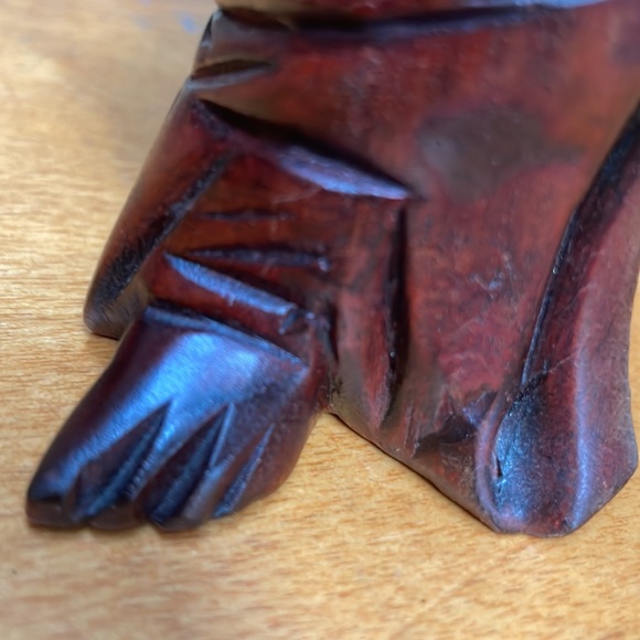 Good Luck Hand Crafted Wooden Big Belly Buddha - Picture 12 of 13